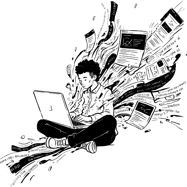 Illustration of a creator making content